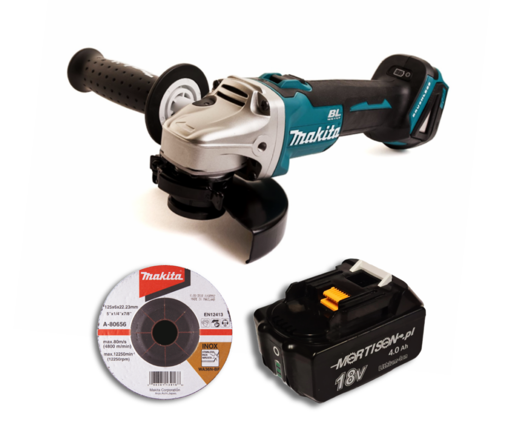 Makita DGA504Z Akumulatorowa szlifierka kątowa + Akumulator Mortison 18V 4Ah BL1840B BL1840