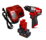 Zestaw Wiertarka Wkrętarka Udarowa Milwaukee M12 FPD2-0 + Ładowarka Milwaukee M12-18FC + 2x Akumulator Mortison M12 4Ah