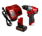 Zestaw Wiertarka Wkrętarka Udarowa Milwaukee M12 FPD2-0 + Ładowarka Milwaukee M12-18FC + Akumulator Mortison M12 5Ah