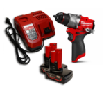 Zestaw Wiertarka Wkrętarka Udarowa Milwaukee M12 FPD2-0 + Ładowarka Milwaukee M12-18FC + 2x Akumulator Mortison M12 5Ah