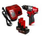 Zestaw Wiertarka Wkrętarka Udarowa Milwaukee M12 FPD2-0 + Ładowarka Milwaukee M12-18FC + 2x Akumulator Mortison M12 6Ah