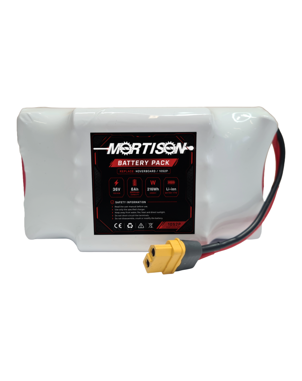 Bateria Akumulator Mortison do Deski Hoverboard 10S2P 36V 6Ah - obrazek 2